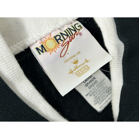 Hallmark Vintage Halloween Sweatshirt Ghosts Bats Black Size Large Made USA - Picture 5 of 13